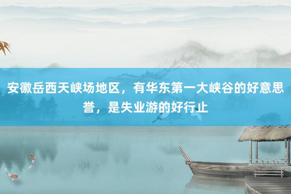 安徽岳西天峡场地区，有华东第一大峡谷的好意思誉，是失业游的好行止