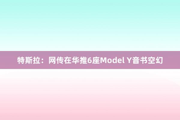 特斯拉：网传在华推6座Model Y音书空幻