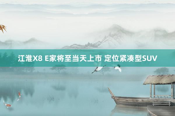 江淮X8 E家将至当天上市 定位紧凑型SUV
